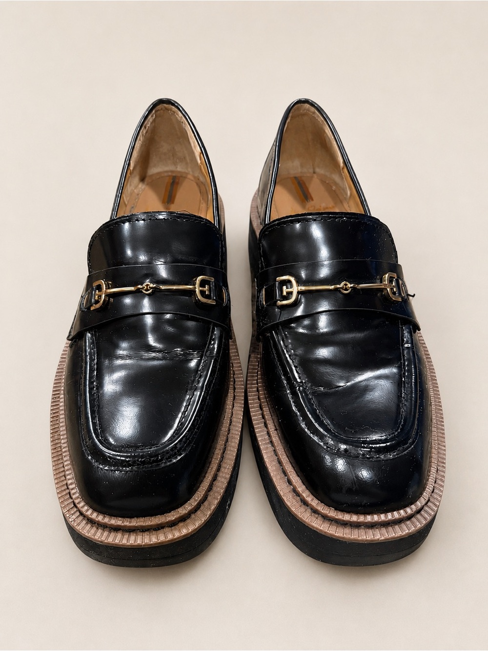 Sam Edelman New York Horsebit Lug Sole Loafers Black Size Woman’s 9